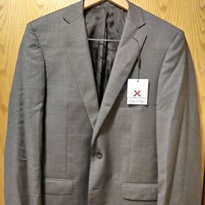 NWT Calvin Klein Grey Wool Blazer Jacket 42L $650